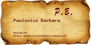 Paulovics Barbara névjegykártya