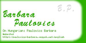 barbara paulovics business card